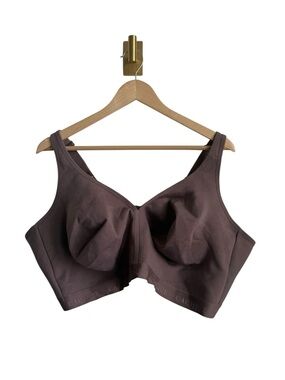 Cacique 52DDD Unlined Full Coverage Wireless Bra Purple Brown Plus Size